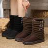 Winter New Thick Soled Thickened Snow Boots Women Large Size Warm Comfortable Midsole Simple Comfortable Women's Cotton Shoes