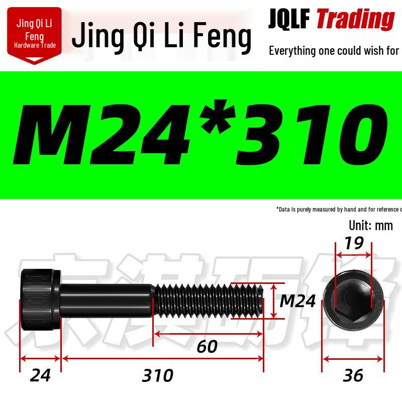M20-M27 High Strength Blackened Hex Socket Head Cap Screw with Knurled Cylindrical Half Thread