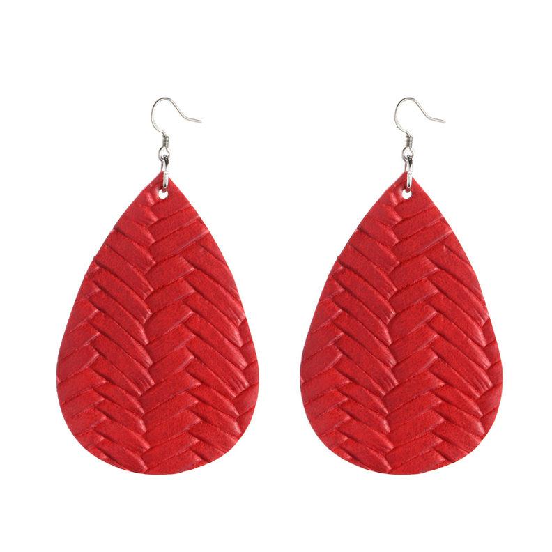 Fashion 29 Colors Teardrop Leather Earrings Lightweight Drop Earings Zircon Antique Dangle Earrings For Women Gifts Wholesale