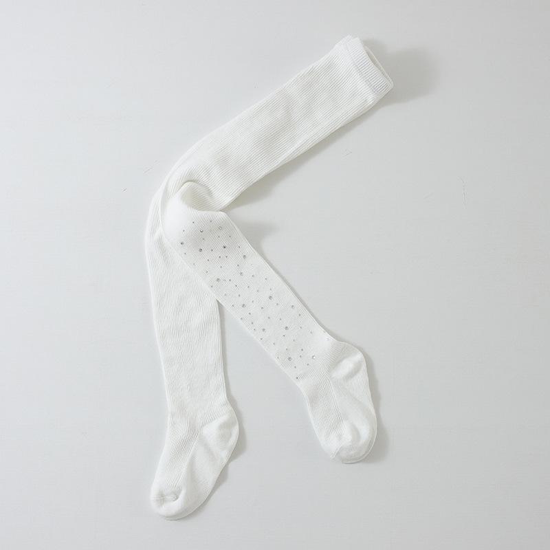 Spring and Autumn's New Sparkling Diamond Starry Sky Soft Cotton Pantyhose Thin Vertical High-elasticity Tight-fitting Pantyhose for Little Girls