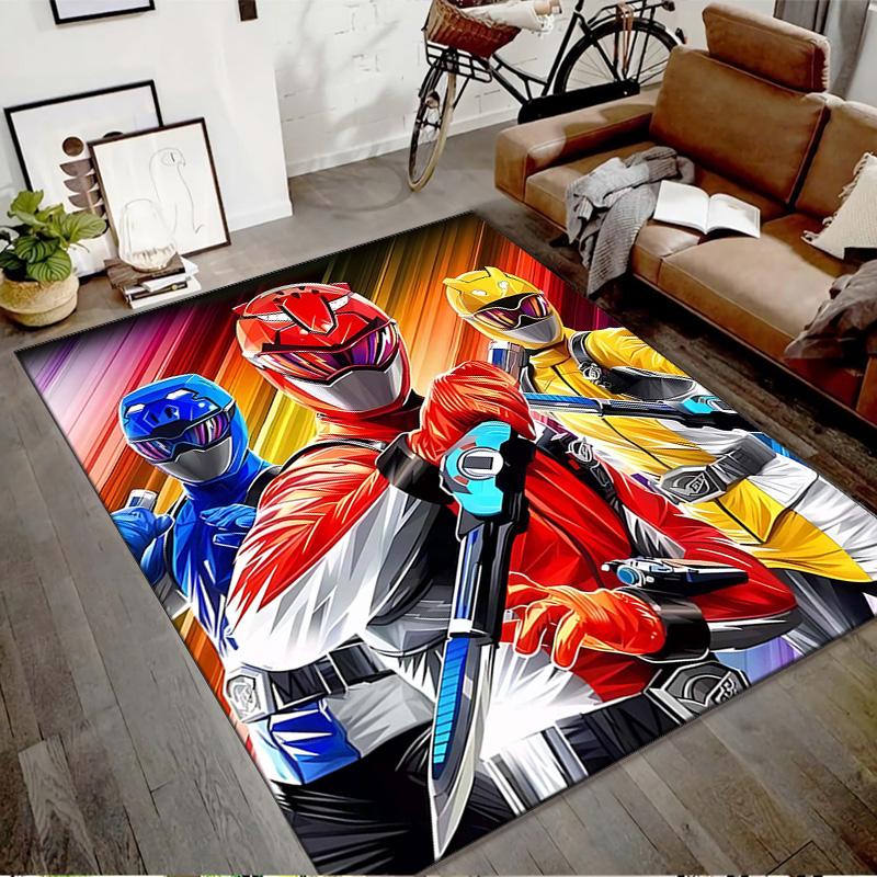 1pc Mighty Morphin Power Rangers2 Design Printed Area Rug Carpet for Bedroom Living Room Home Decor Rugs Mat Non Slip Mat Rug for Bedside