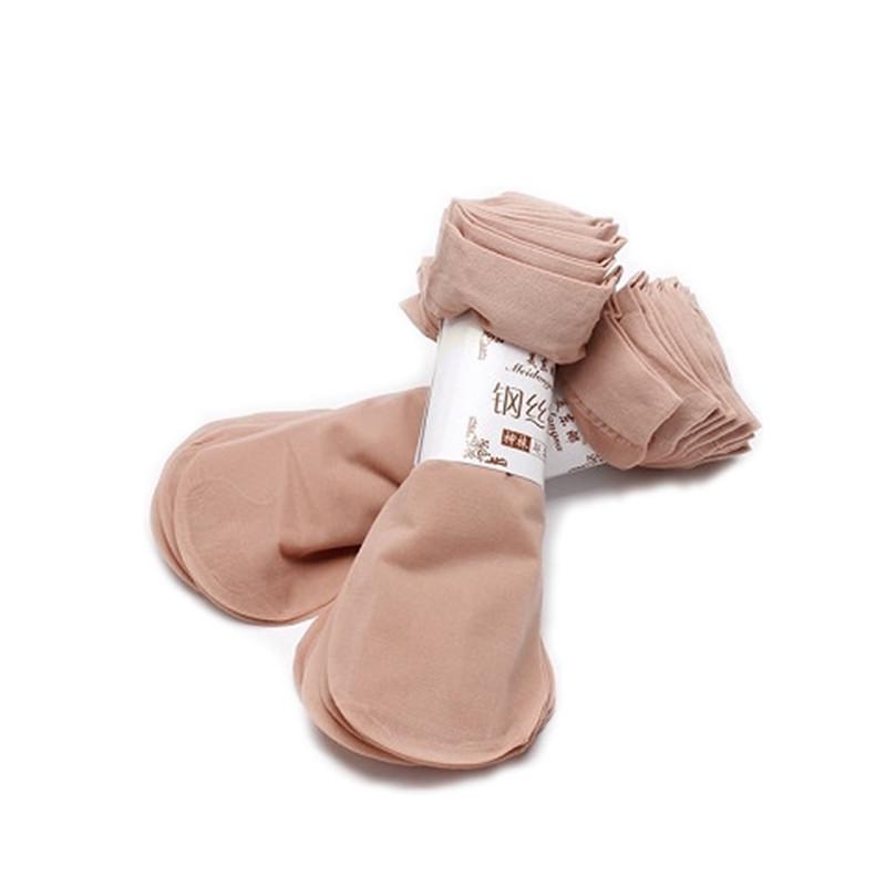 Women's Ultra-Thin Breathable Summer Short Socks: Anti-Snag Cotton Crystal Nude Steel Wire Design