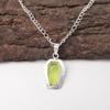 Coffin Natural Peridot Art Deco Elegant Birthday New Pendant 925 Sterling Silver PP-53-6