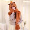 High Quality Capybara Plush Hat Scarf Gloves 3-in-1 Elk Creative Cartoon Super Soft Warm Christmas Gift For Boys And Girls