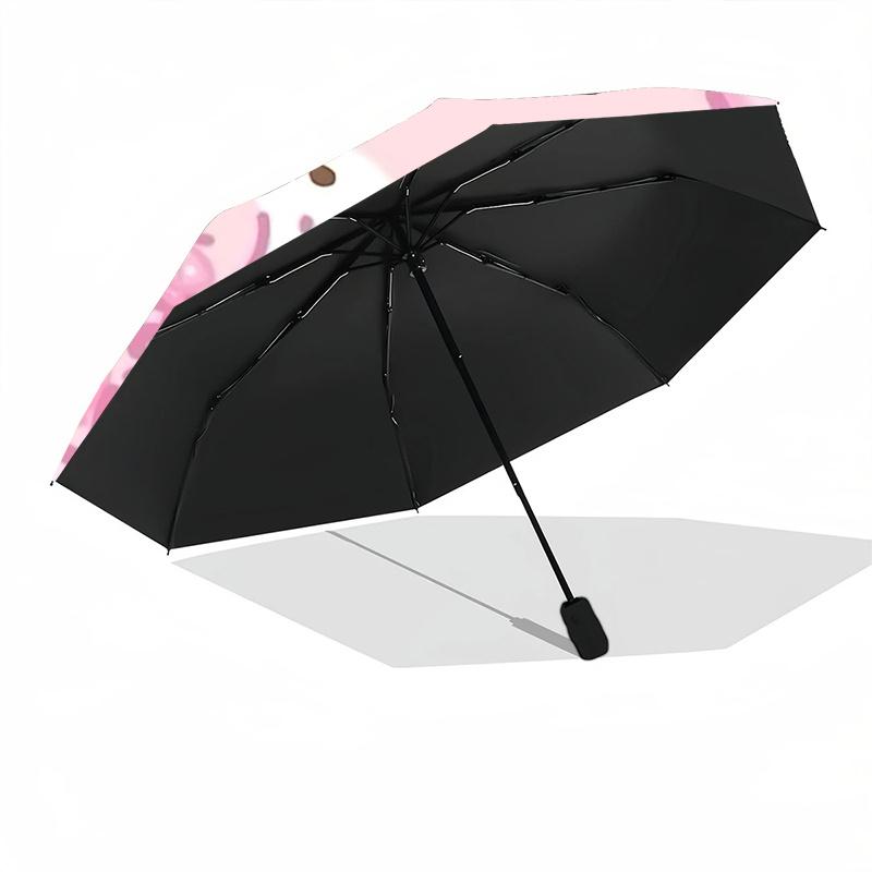1pc Pink Bunny with Bowknot Automatic Opening Folding Umbrella - 8 Bone Iron Frame, Suitable for Fans, Travel, Daily Use, Gift for Fans.T039