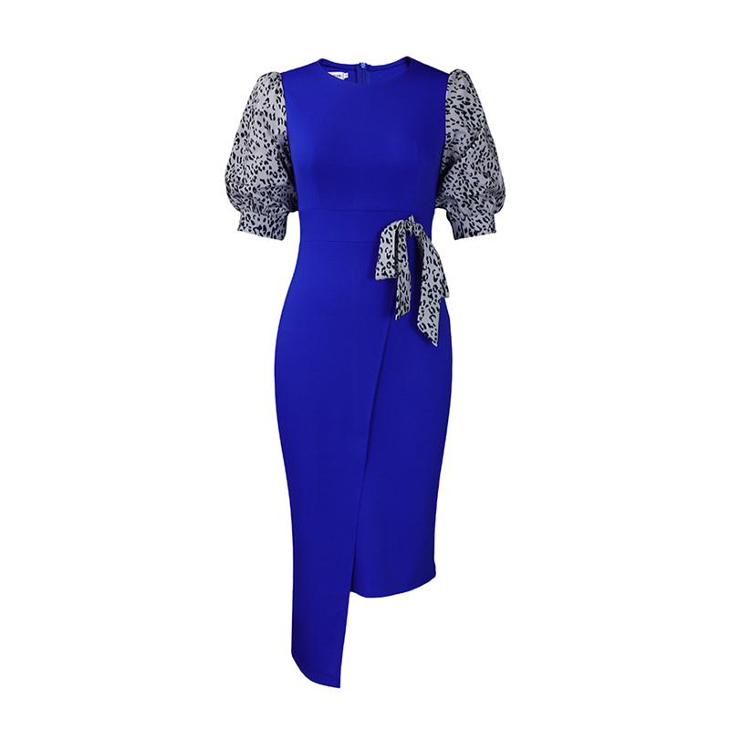 Одежда с разрезом, летнее женское платье-футляр, модное темпераментное лоскутное платье с принтом