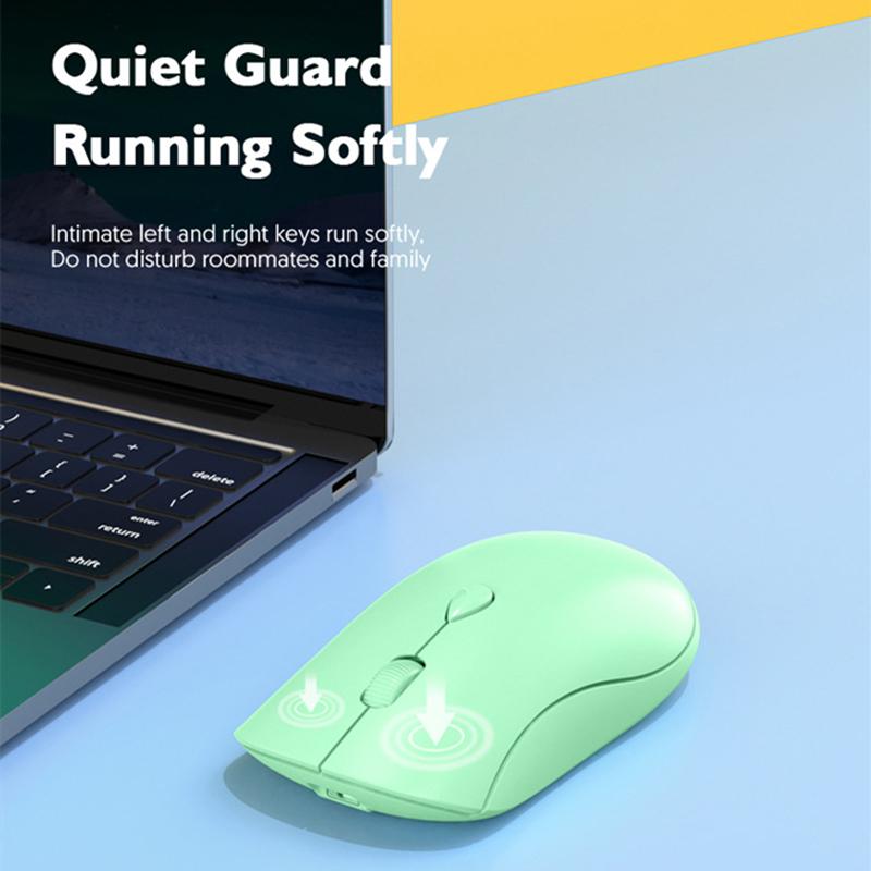 Перезаряжаемая беспроводная мышь Bluetooth с 2,4 ГГц, USB, 1600 точек на дюйм, бесшумная мышь для Ipad, планшета, ноутбука, телефона, ПК, Macbook, игровая мышь