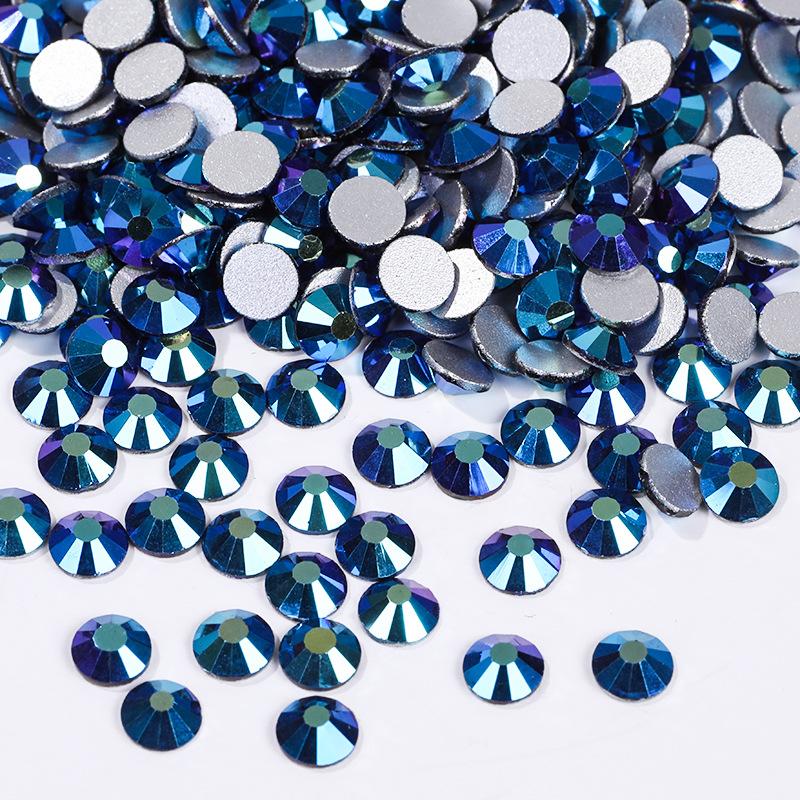 Цветной АБ Хрусталь Плоское Дно Сверло Круглое Сверло для Ногтей Сделай Сам Красочные Украшения для Ногтей