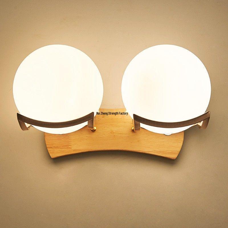 Modern Minimalist Wooden Wall Lamp for Bedroom and Aisle (Chinese and European Style)