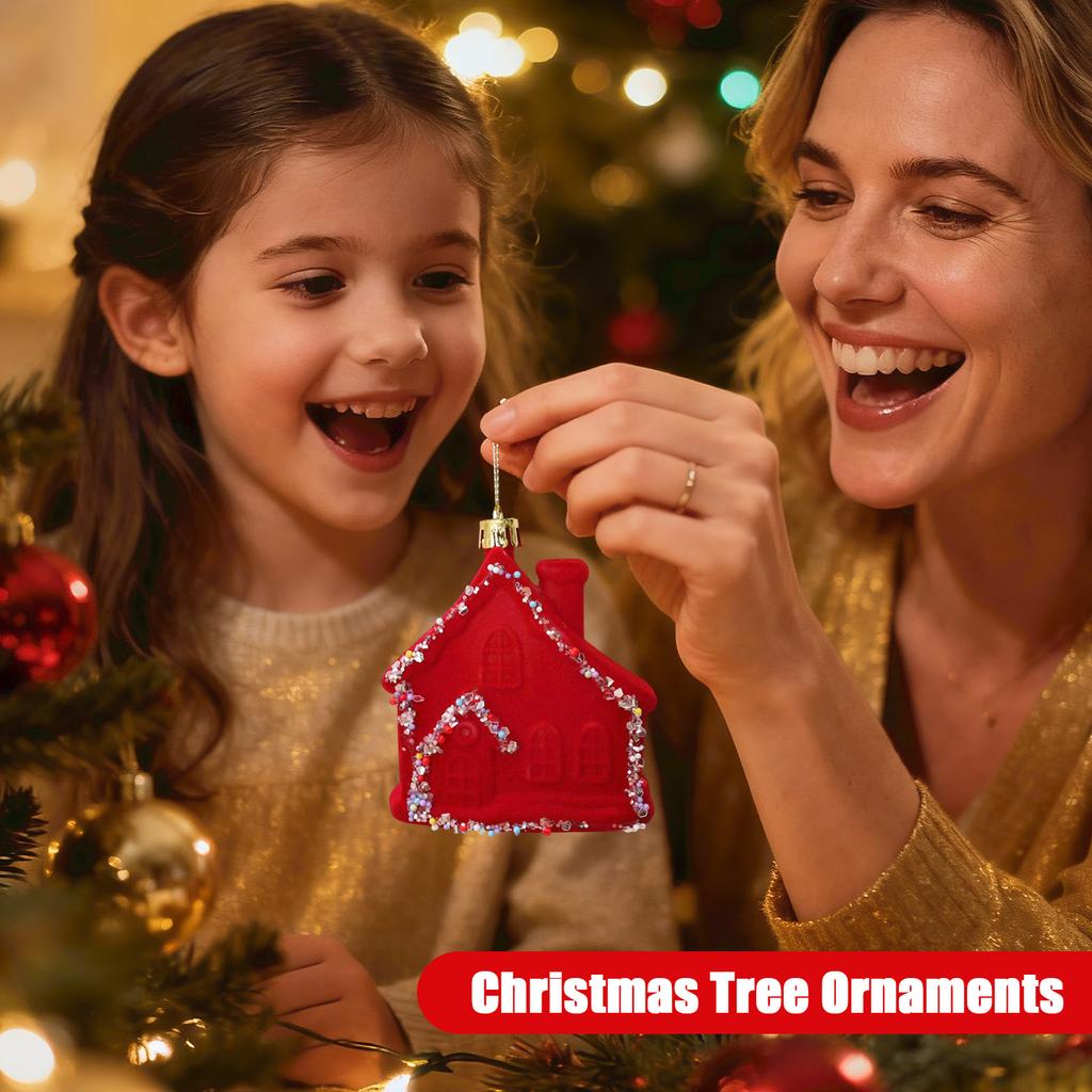 Creative Multi- Flocked Painted Christmas Tree Ornaments And Decorations