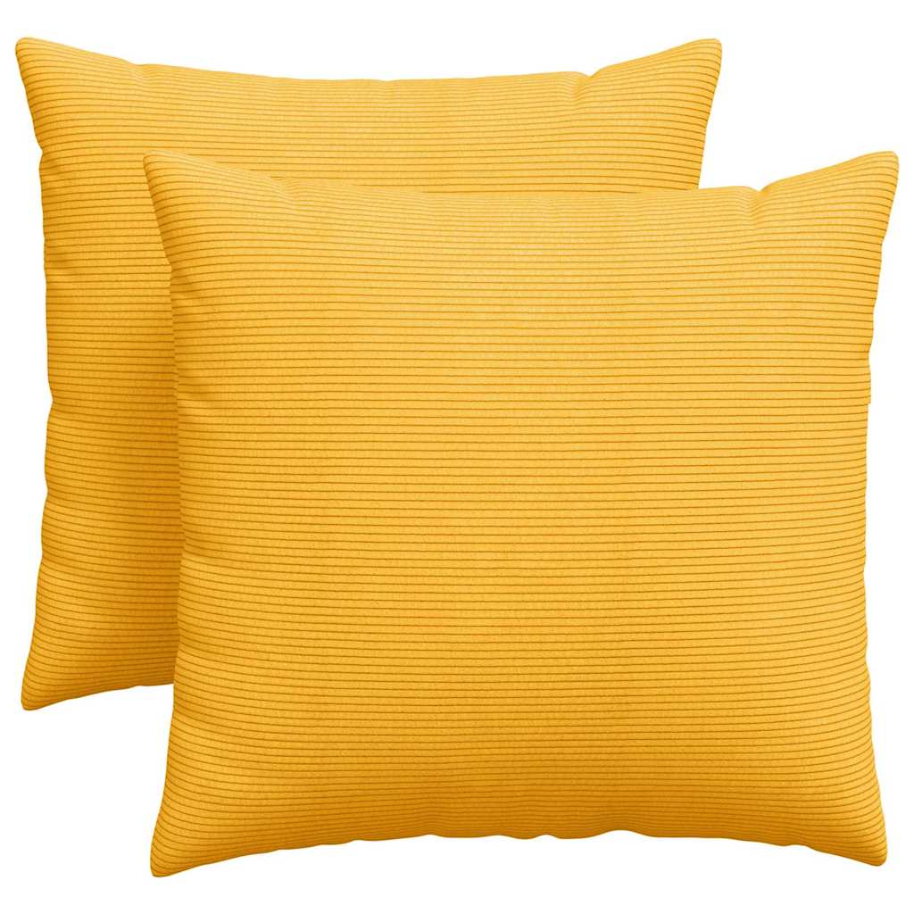Sofa Cushions 2 Pieces Light Yellow 45 x 45 cm Corduroy Fabric