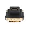 HD Multimedia Interface To DVI Converter 90 Degrees Upper Elbow Female To Male Monitor Converter