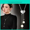 Contemporary Shaped Heart Magnetic Sweater Chain With Pearl Dangles For Style Womens