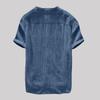 Men's Casual Loose Shirt Solid Color Thin Cotton Linen T-shirt Top