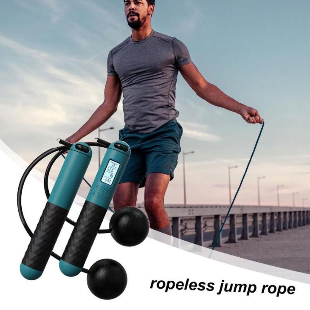 Anti-Skid Ropeless Jump Rope Cordless Digital Skip Rope Counting Skipping Rope Fitness Accessories