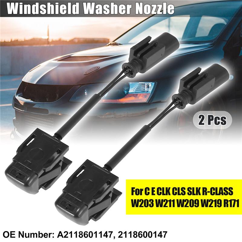 1Pair Windshield Washer Sprayer Nozzle Jet A2118601147 For C E CLK CLS SLK R-CLASS W203 W211 W209 W219
