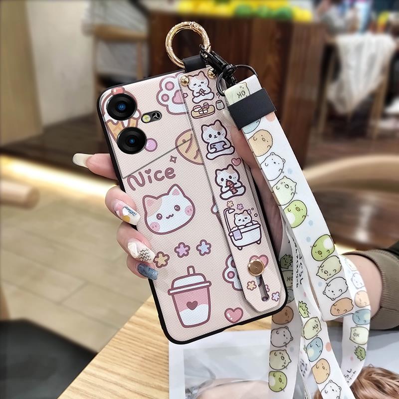 Back Cover Cute Phone Case For Tecno Pova Neo3/LH6N Protective Waterproof Cartoon Silicone Ring Anti-dust Soft Case