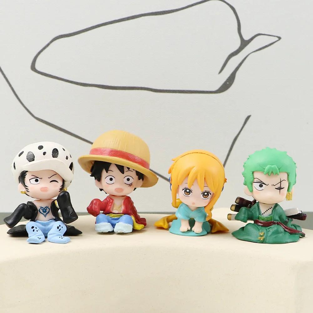 Аниме Персонаж One Piece Луффи Декоративная Игрушка для Спальни Мальчиков и Девочек Каваи ПВХ Материал Креативная Модель Кукла Мультяшный Подарок