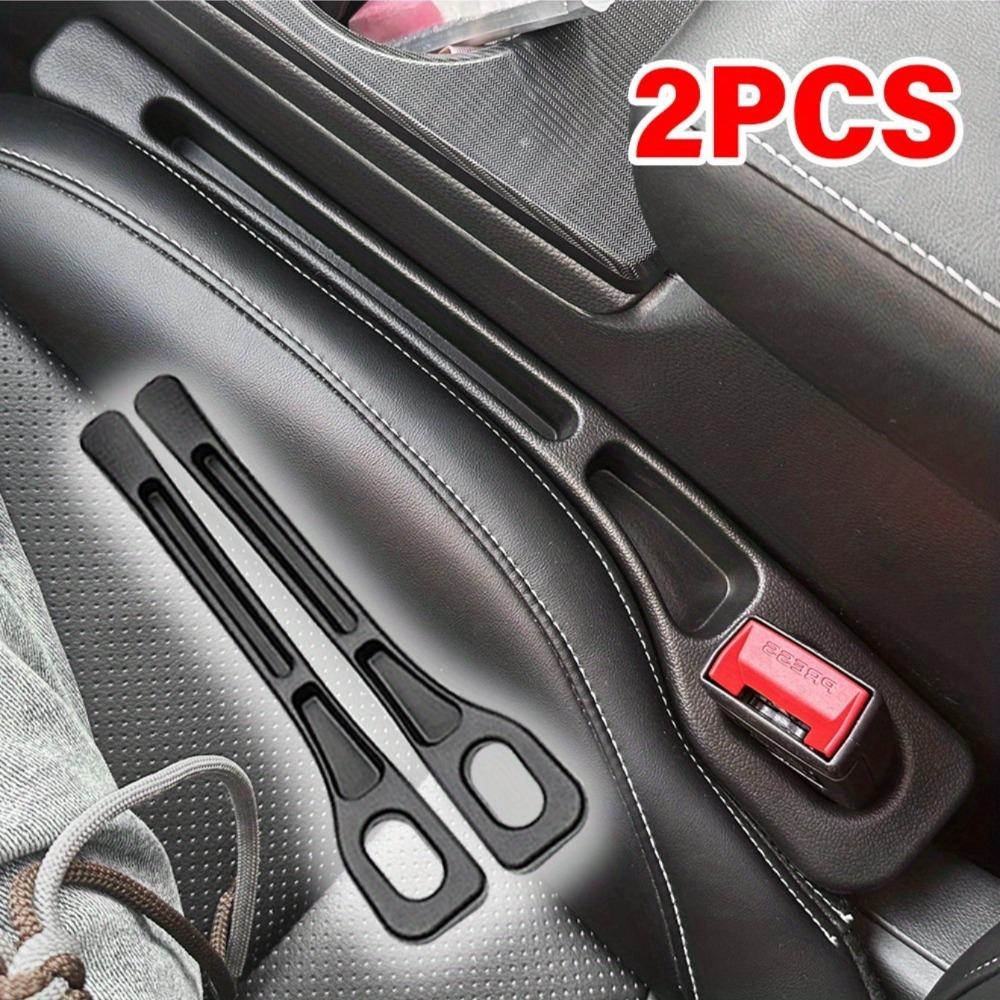 Car Seat Gap Filler, PU, Foldable, Elastic, Black, 2-Pack