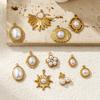2 PCs 304 Stainless Steel Charms 18K Gold Plated White Acrylic Imitation Pearl Pendants For DIY Jewelry Making Necklace Findings