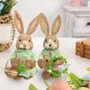 Bunny Figurine Tabletop Decor Adorable Appearance Vivid Facial Expression Rabbit Statue Easter Party Ornament