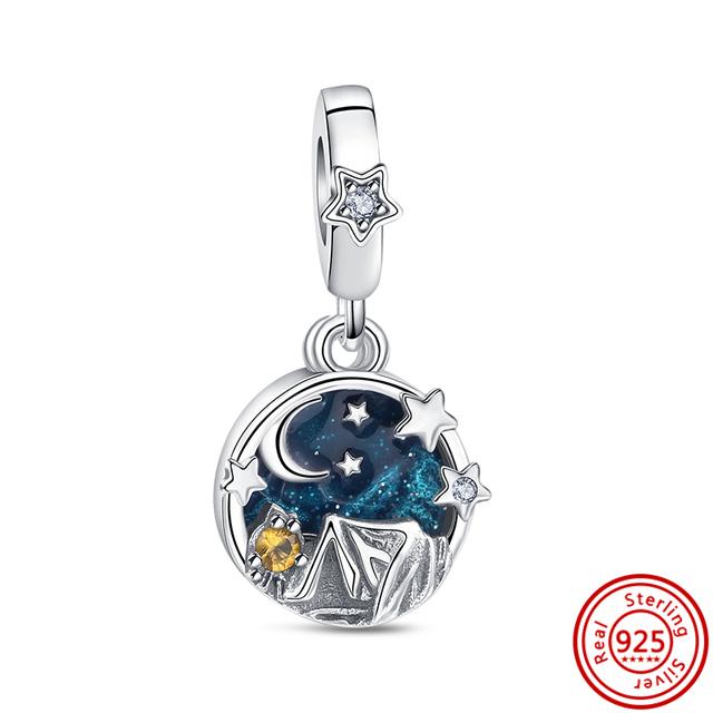 Новый Синий Муранское Стекло Черепаха Осьминог Попугай Кемпинг Ночное Небо Лимонная Бусина Подходит Подвески Браслет 925 Серебряные Ювелирные Изделия