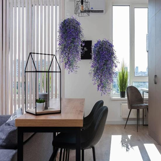 Искусственные подвесные цветы для улицы, устойчивые к ультрафиолетовому излучению, искусственные лозы с цветами, устойчивые к погодным условиям