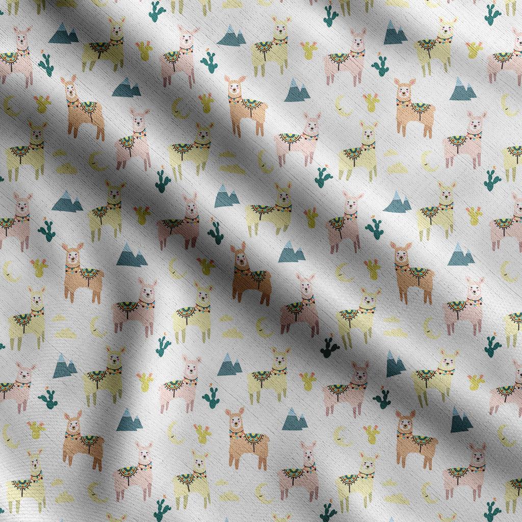 Soimoi Принт ламы альпаки, хлопковый батист, ткань для квилтинга, продаваемая во дворе, хлопчатобумажная ткань средней плотности шириной 42 дюйма, швейные принадлежности, синяя и