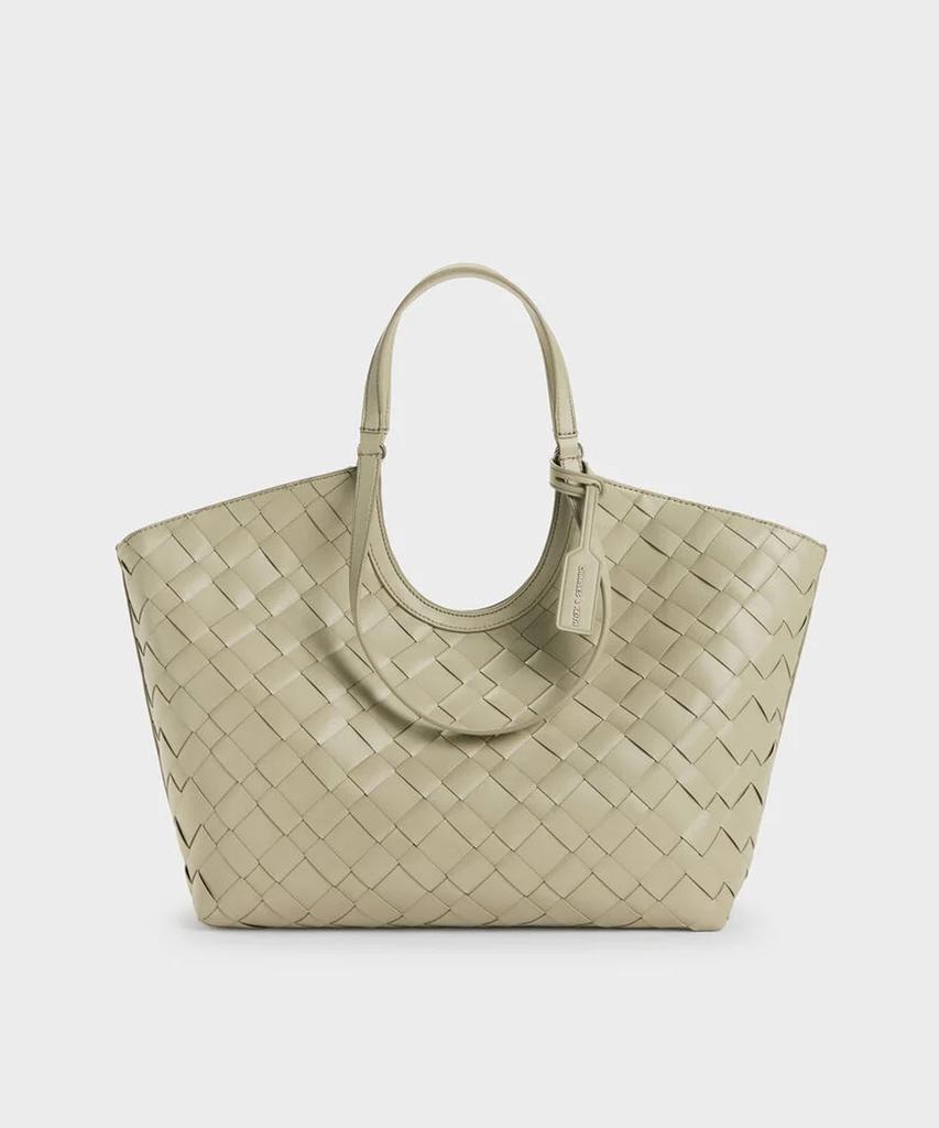 Charles & Keith Плетеная сумка-тоут Yvette 3 цвета Ck2-30701583