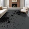 Modern Black Grey Polka Dot Area Rug Minimalist Geometric Circle Pattern Non-Slip Floor Rug for Living Room Bedroom
