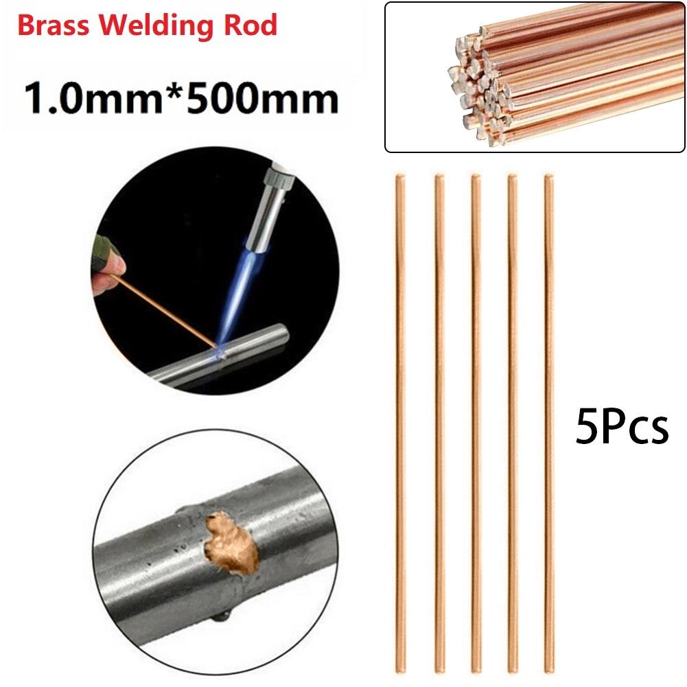 5PCS 1.0/1.5/2.0/2.5/3.2mmx500mm Brass Welding Rod Wire Electrode Soldering Rod