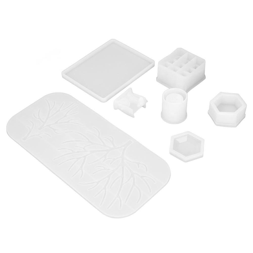 7PCS DIY Crystal Epoxy Resin Molds Deer Shaped Makeup Jewelry Display Tray Silicone Mould