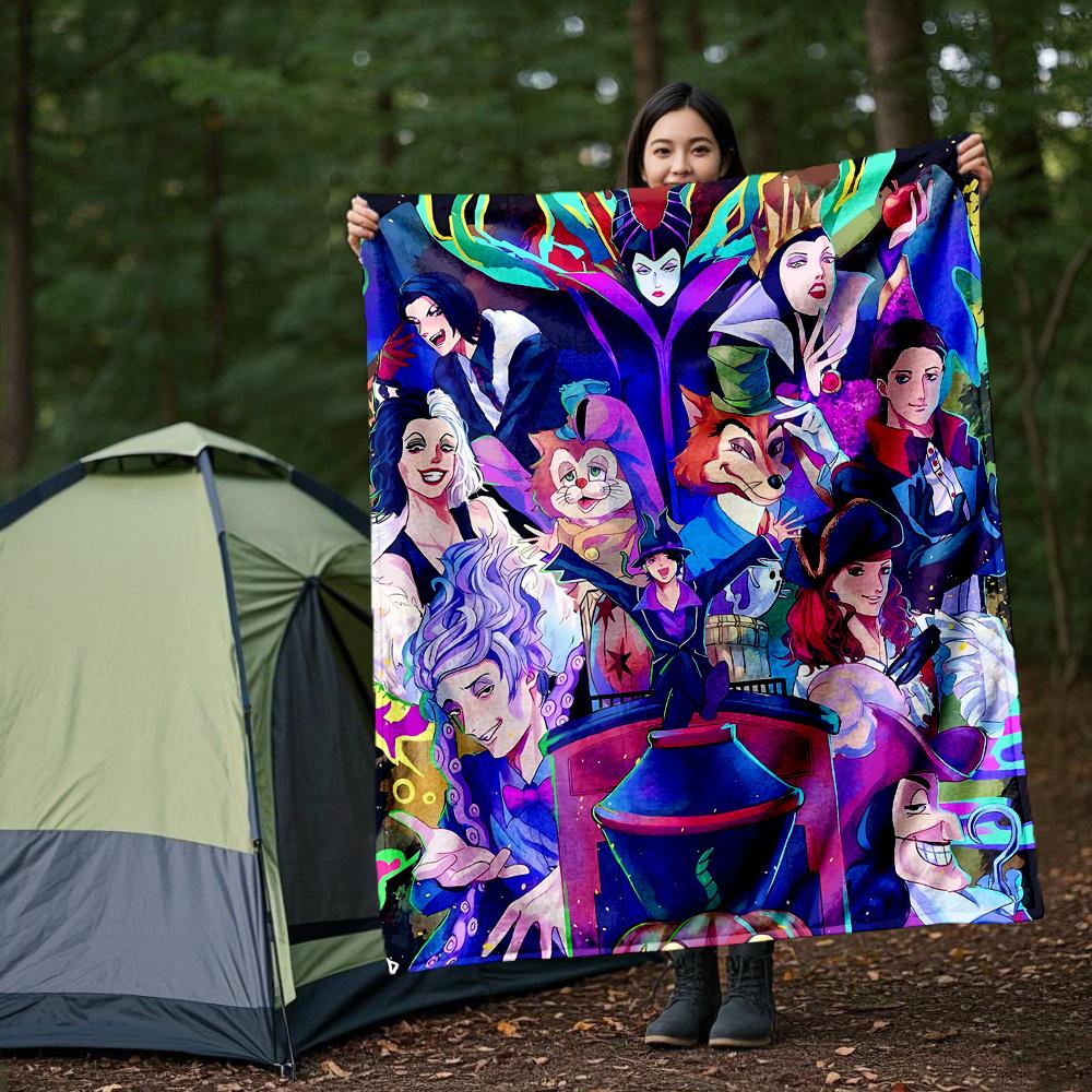 1pc, Disney's Amazing Villains Blanket, Soft Warm Throw Blankets, Living Room, Travel, Camping, Car Blankets, Beach, Office Naps, Suitable for All Sea