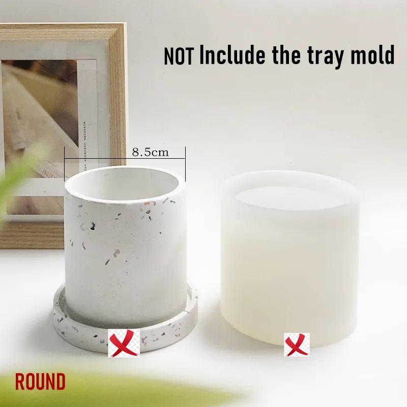Форма для цветочного горшка из цемента, силиконовая форма для суккулентного горшка, круглая, квадратная, терраццо, форма для цветочного горшка, смола, цемент, художественные принадлежности, глиняные формы