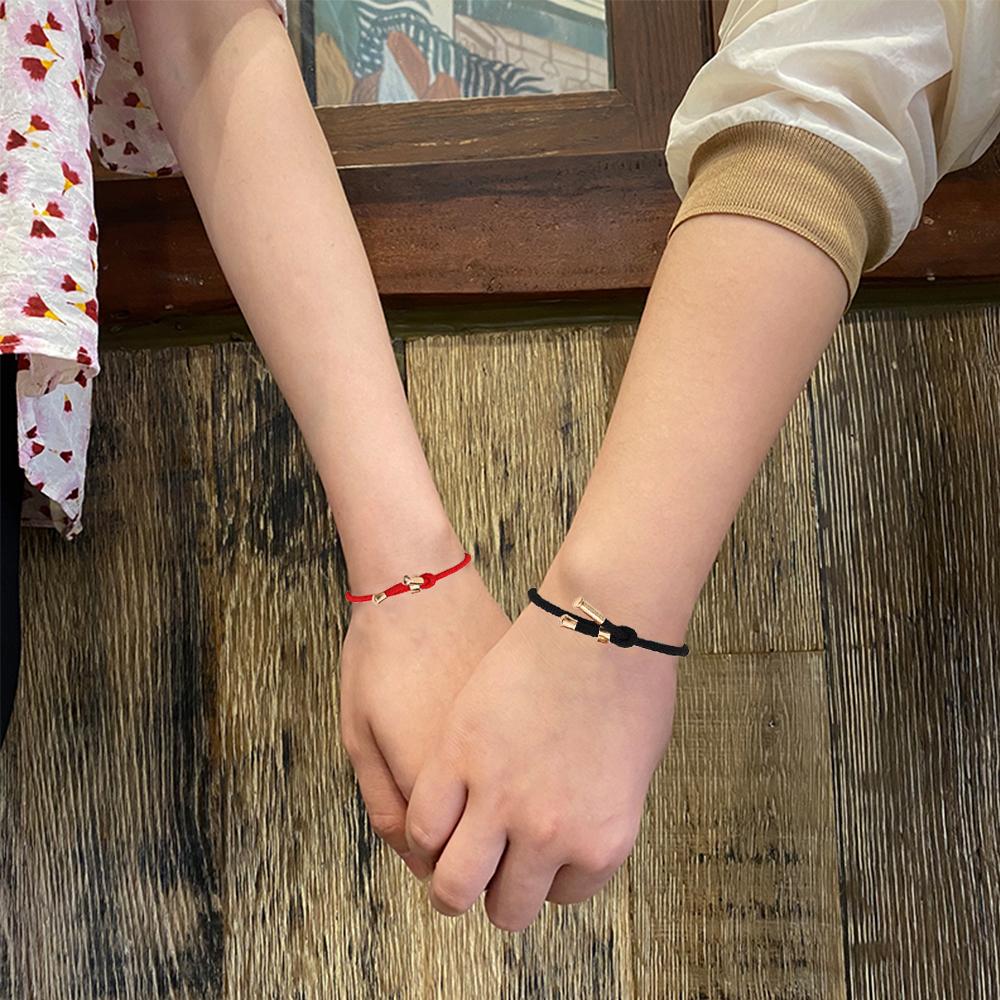 День Миланская Веревка Плетение Веревки Однотонные Женские Пояса Браслеты Дружбы Нить Парные Браслеты