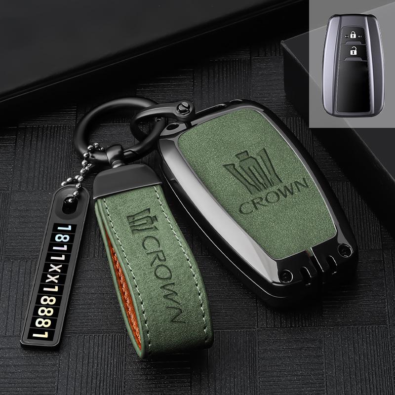 Premium Metal Key Cover for Toyota Crown - High-end Car Accessory Key Shell & Buckle