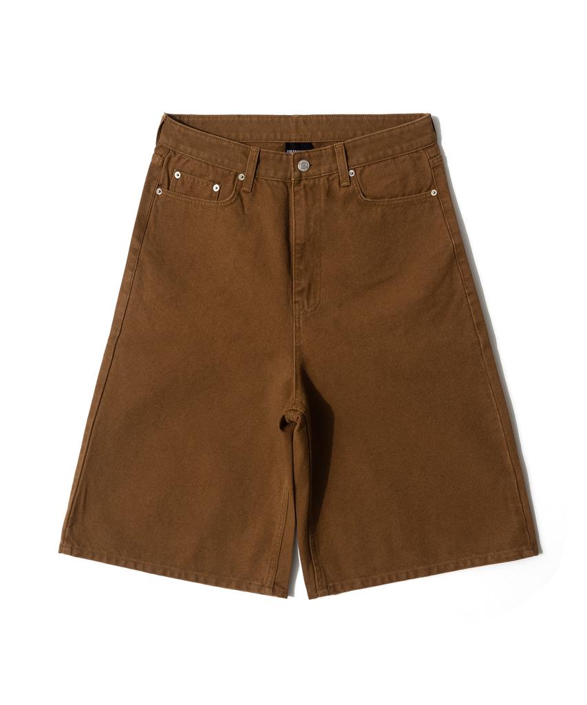 QT8 GARMENTS Lb Oxford Wide Bermuda Shorts (Brown)