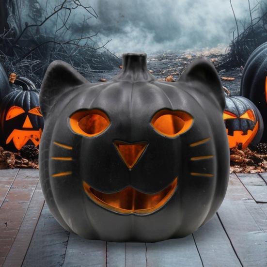 Тыквенный светильник на Хэллоуин, работающий от батареек, тыквенный фонарь, домашний настольный центральный элемент для вечеринки на Хэллоуин