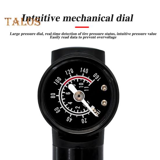 Мини-велосипедный насос с креплением для манометра 160 фунтов на кв. дюйм, алюминиевый сплав, универсальный, для накачивания шин горного велосипеда, шоссейный, портативный, воздушный насос