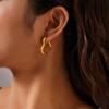 3 Pcs Geometric Heart Hoop Earrings for Women, Stainless Steel Gold Plated Irregular Circle Earrings, Minimalist Luxury Jewelry