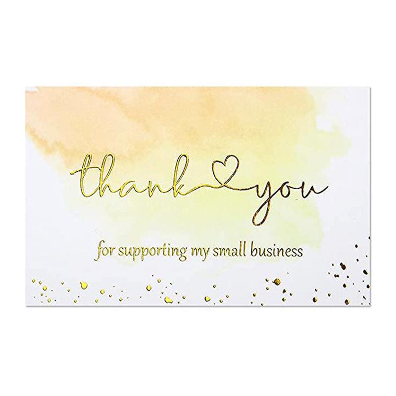 Black Thank You Greeting Cards, 50 Sheets/Pack