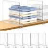Closet Shelf Divider Clear Shelf Divider Plastic No Punching Design Separator for Clothes Purses Multifunctional Cabinet Partition Board Organizer