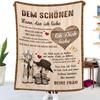 German Letters Flannel Blanket To My Daughter Son Christmas Gift Warm Throw Blanket for Bed Sofa Couch Birthday Gifts Home Queen