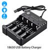 18650 Battery USB Charger 4 Slots Rechargeable Lithium Battery Charger with LED Light Charging for 18650 16650 14650 16340