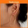 Contemporary Hexagon Geometric Ear Rings With Electroplated Gold For Fashionable Womens Jewelry