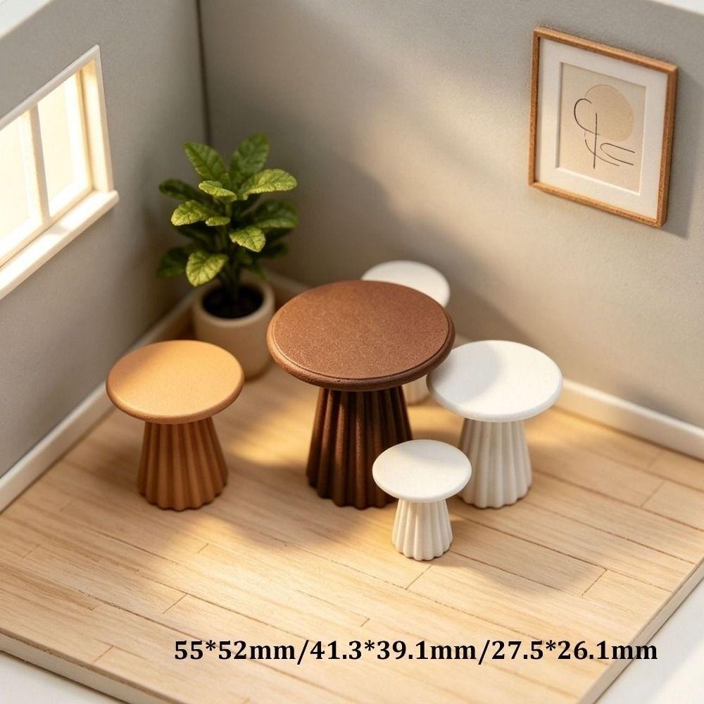 1/12 Coffee Table Chairs Mini Simulation Furniture Model Toys Doll House Decoration Accessories