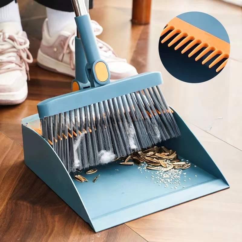 Broom and Dustpan Set for Home Stand Up Broom and Dustpan Comb for Office Home Kitchen Indoor Floor Cleaning Use Broom Clean Set