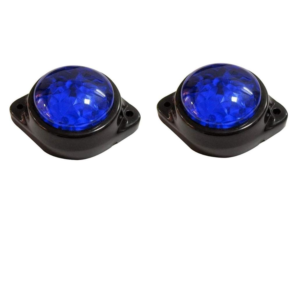 4-Pack Round Blue LED Rear Side Marker Clearance Lights 24V for RV Camper Motorhome Truck Trailer