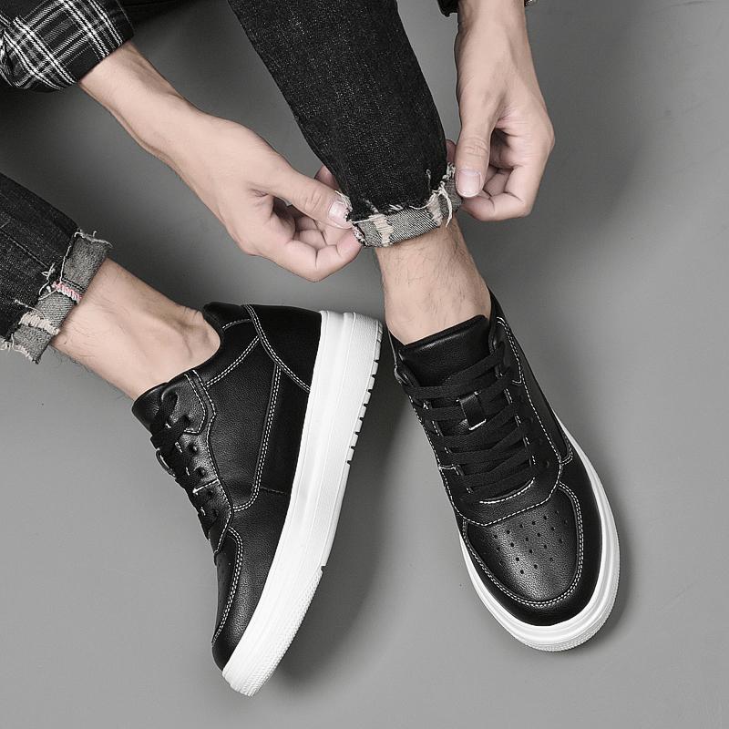 High Top Sneakers Man Causal Shoes Height Increase Insole 8cm White Black Taller Shoes Men Leisure Fashion Sports Leisure Walk