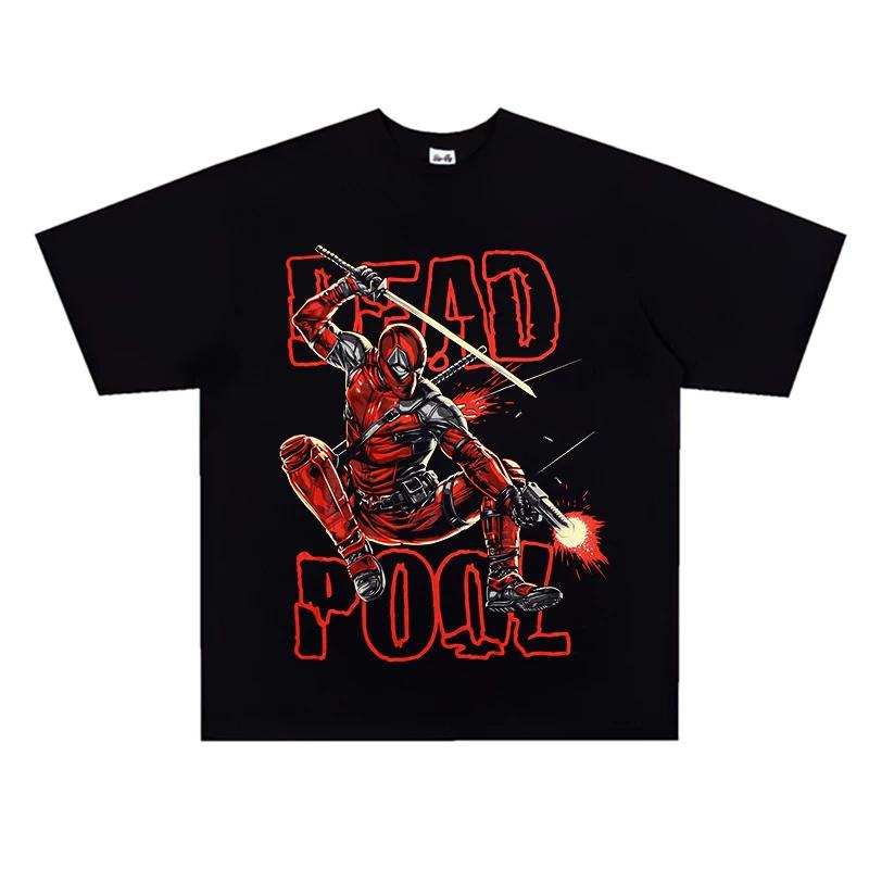 Deadpool Oversized Cotton TShirt Y2K Streetwear Retro Harajuku Punk Fashion Casual Short Sleeve Top for Men Women